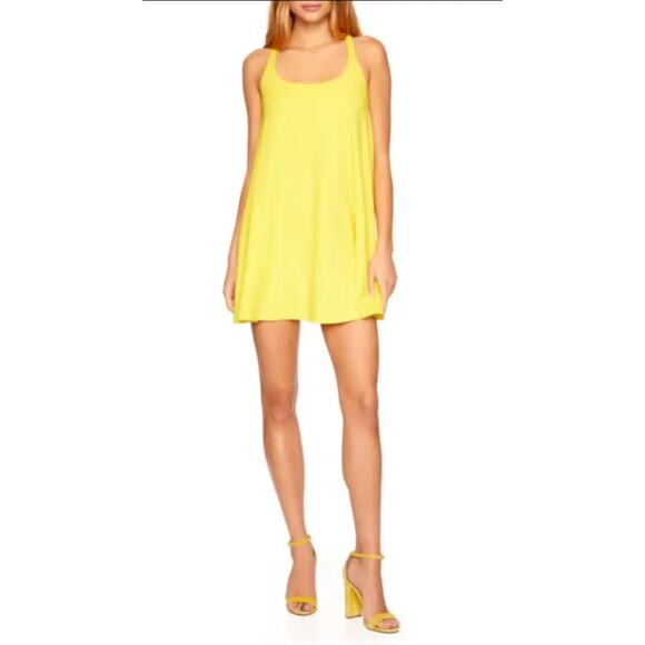 Susana Monaco Dresses & Skirts - Susana Monaco  Racerback A-line Tank Dress - Lemon [‎ Medium ]